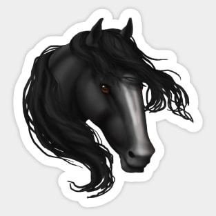 Horse Head - Black Blaze Sticker